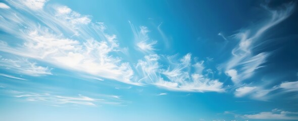 Poster - Blue Sky with Delicate White Clouds