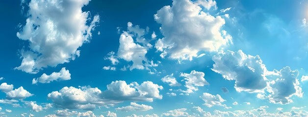 Wall Mural - Panoramic Blue Sky With White Clouds