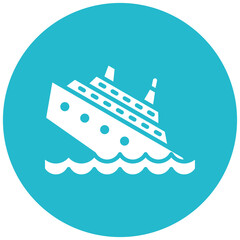 Wall Mural - Ship Sinking vector icon. Can be used for Ocean iconset.