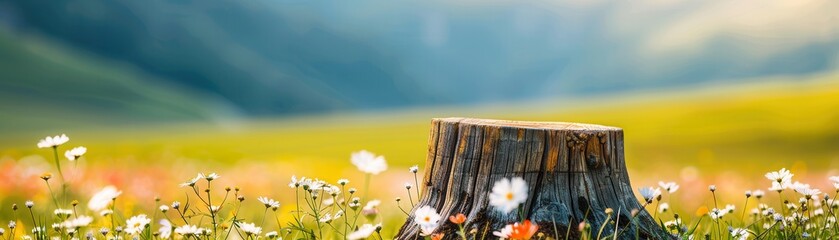 Poster - Tree Stump in a Meadow.