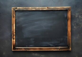 Canvas Print - Empty Wooden Framed Blackboard Top View