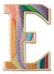 Poster - PNG Patch letter E creativity pattern textile.