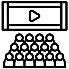 Poster - Audience vector icon illustration of Filmmaking iconset.