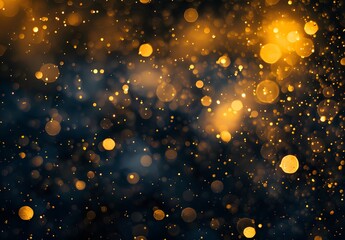 Wall Mural - Golden Glitter Bokeh Abstract Background