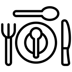 Sticker - Cutlery vector icon illustration of Lifestyles iconset.