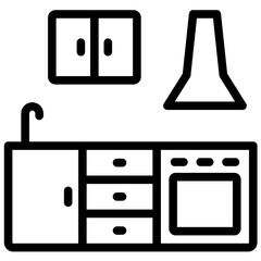 Canvas Print - Kitchen vector icon illustration of Home Improvements iconset.