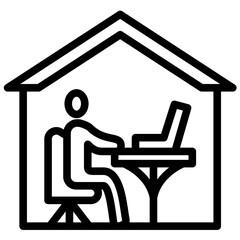 Wall Mural - Home Office vector icon illustration of Home Improvements iconset.