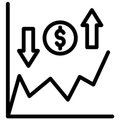 Wall Mural - Profit Loss vector icon illustration of Business & Economy iconset.