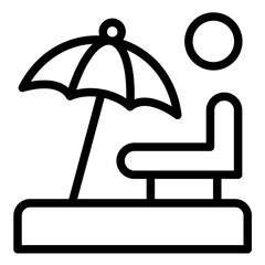 Sticker - Sun Lounger vector icon illustration of Coastline iconset.