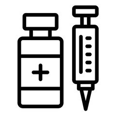 Sticker - Vaccination Syringe vector icon illustration of Infectious Diseases iconset.