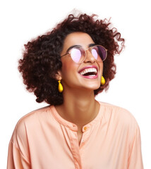 Poster - PNG Middle eastern woman in summer outfit laughing smiling adult.