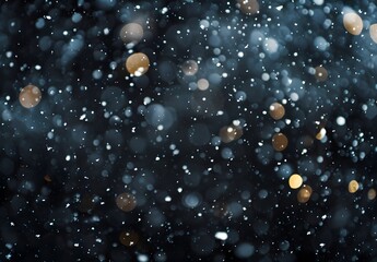 Sticker - Falling Snow with Blurred Lights Background