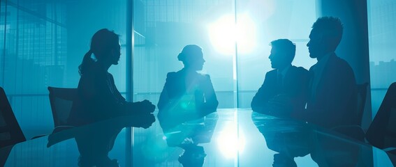 Aufkleber - Financial reports discussed, investment strategy discussed, with a digital tablet used by three business partners in a conference room.