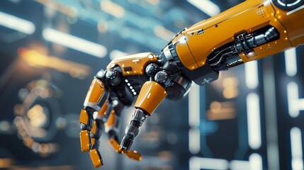 Poster - A realistic robotic arm infused with elements of industry 4.0