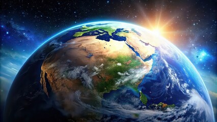 Wall Mural - Beautiful photo of the Earth from space, Earth, planet, space, globe, environment, nature, astronomy, satellite, universe