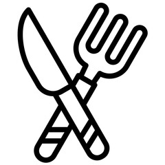 Canvas Print - Fork and Knife vector icon illustration of Street Food iconset.