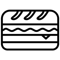 Canvas Print - Deli Style Sandwich vector icon illustration of Street Food iconset.