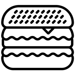 Sticker - Burger vector icon illustration of Street Food iconset.