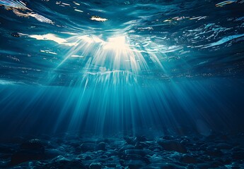 Canvas Print - Underwater Sunlight Rays & Ripples