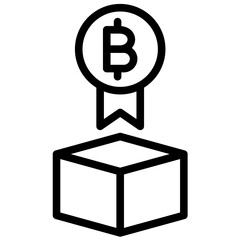 Sticker - Block Reward vector icon illustration of Cryptocurrency iconset.