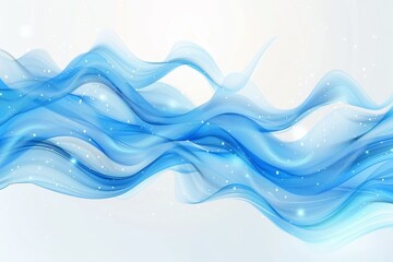 Leinwandbilder - The effect of blue waves in the wind. Abstract motion trails with sparkles in the light