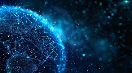 Poster - This image illustrates the use of digital technology in energy digitization and for internet businesses. In this case, the earth's network is represented together with the internet of things.