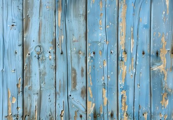 Poster - Vintage Blue Wooden Plank Background Texture