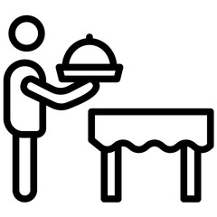 Poster - Server vector icon illustration of Catering iconset.