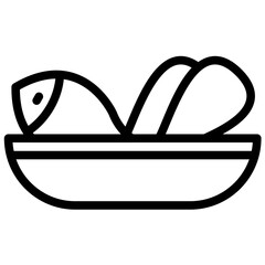 Sticker - Lunch vector icon illustration of Catering iconset.