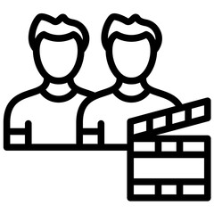 Poster - Movie Crew vector icon illustration of Filmmaking iconset.