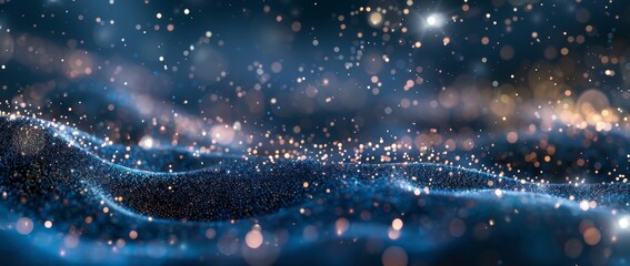 Leinwandbilder - A blurred blue background texture with a dark blue blur