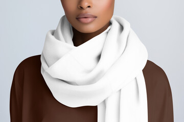 Poster - Scarf png mockup, transparent design