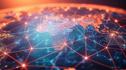 Aufkleber - Business strategy based on global communication networks.