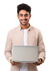 Poster - PNG Student using a laptop computer portrait smile.