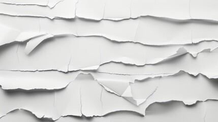 Poster - Torn white paper strips on white background