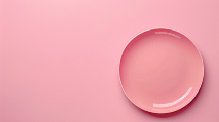 Poster - Plate on pink background