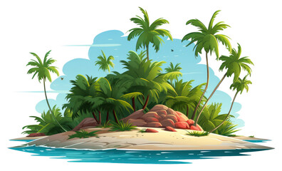 Canvas Print - PNG Tropical island outdoors cartoon nature.