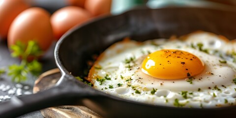 Poster - A delicious and nutritious breakfast featuring a rustic omelet prepared at home, served on a plate with fresh vegetables.