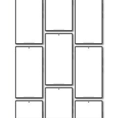 Wall Mural - Realistic model Galaxy S24 ultra mockup present with realistic shadow. Smartphone wireframe isolated on white background