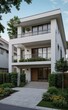 © Rezhwan - A Contemporary Dwelling with Stylish Architecture, Beautiful Exterior Design, and a Serene Garden Setting. Perfect Family Home in a Residential Neighborhood, Featuring Thoughtful Construction