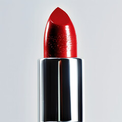 lipstick used, red closeup, light studio white