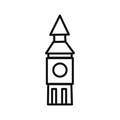 Wall Mural - big ben icon linear vector graphics sign