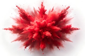 Wall Mural - red powder color explosion isolated on white