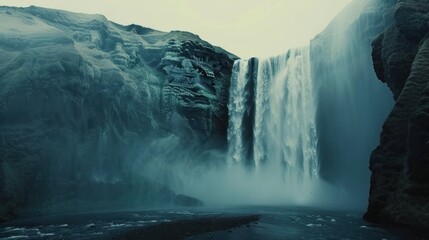 Wall Mural - Majestic Waterfall in Iceland