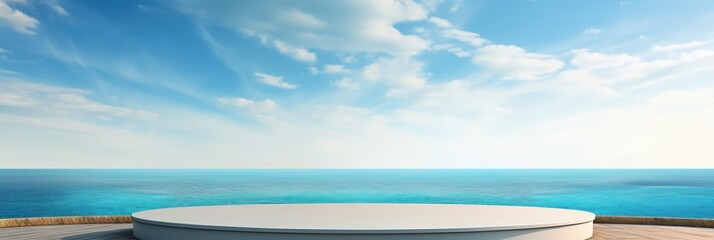 Poster - Empty Platform Overlooking the Ocean