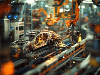 Canvas Print - Car Manufacturing Process