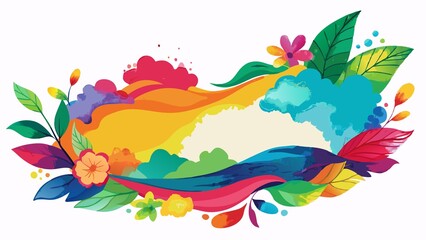 Wall Mural - Vibrant Watercolor Painting on Blank White Background, colorful, art, painting, blank