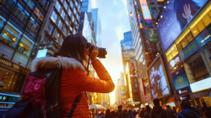 Wall Mural - Photographer Capturing Cityscape