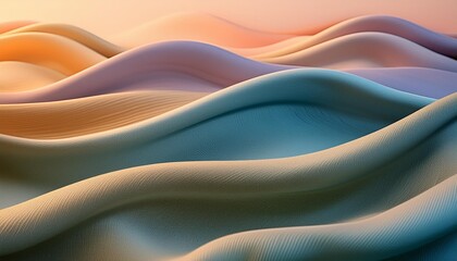 Wall Mural - abstract pastel tranquil wavy background with soft flowing waves