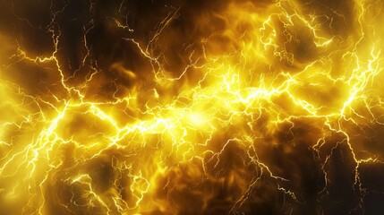 Wall Mural - yellow lightning on night sky background